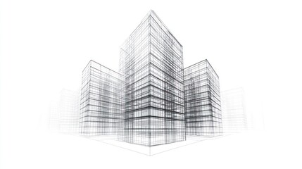 Architectural Drawing of Cityscape