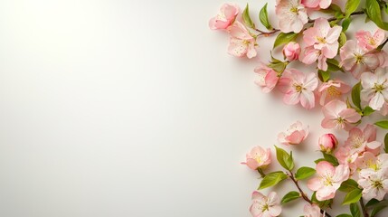 Obraz premium Pink Flower Arrangement on Light Background for Spring Aesthetic