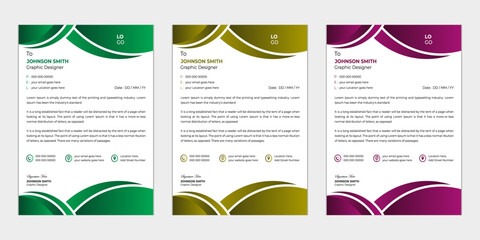 Modern creative stylish business letterhead design vector illustration. Clean professional stylish letterhead design.