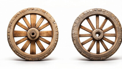 Historical Stone Wheel Isolated on a White Background - Great for Educational Themes