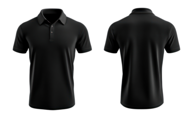 PNG Black polo shirt mockup clothing apparel sleeve.