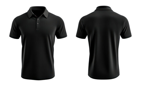 Fototapeta PNG Black polo shirt mockup clothing apparel sleeve.