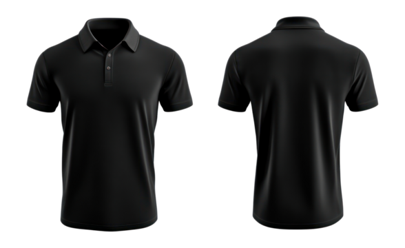 PNG Black polo shirt mockup clothing apparel sleeve.