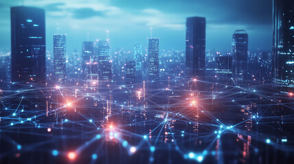 Illustration of a futuristic digital world