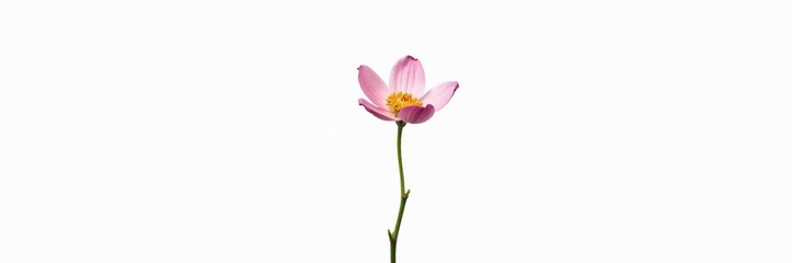 Fototapeta premium Single stem of a delicate flower isolated on white background, plant, white