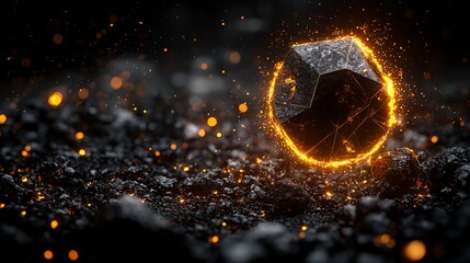 Fiery Stone Crystal Energy Power Abstract Background