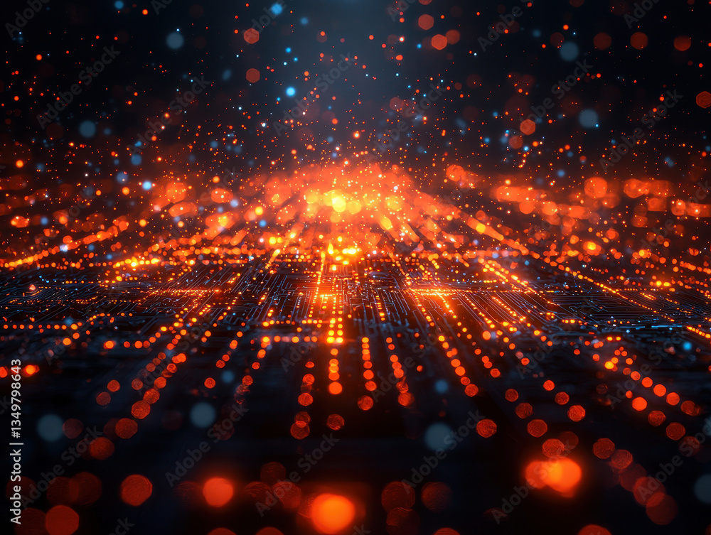 Poster futuristic cyber landscape showcasing quantum cryptography and glowing data tunnels enhancing digita