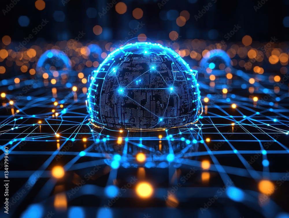 Aufkleber futuristic vision of quantum cryptography enhancing internet security and data protection