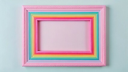 Fototapeta premium Colorful striped rainbow frame