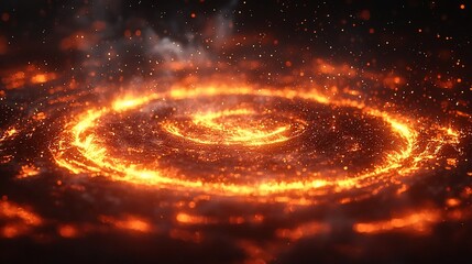 Fiery Swirl Abstract Digital Art