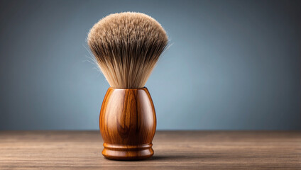 Traditional Wooden Shaving Brush Isolated on Background for Grooming Essentials