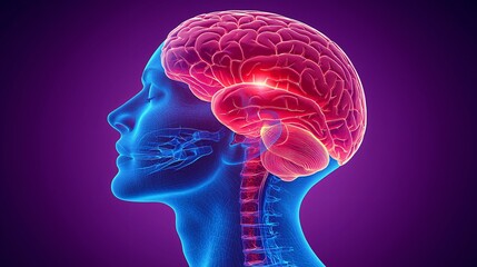 Obraz premium Human Brain Anatomy Profile View (1)
