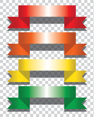 Ribbon banner set. Ribbons collection. Red ribbons. Vector ribbon