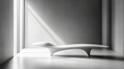 Modern chaise lounge in minimalist interior