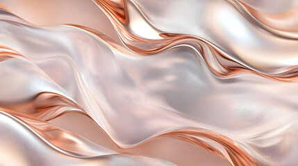 Fototapeta premium Luxurious Flow: A mesmerizing dance of light and shadow on a flowing, metallic fabric. The fabric gently drapes, revealing subtle highlights and shadows.