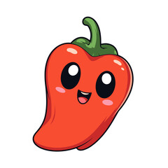 Cheerful red chili pepper with happy expression, playfulness