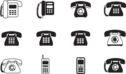 telephone icon or logo isolated sign symbol vector illustration - Collection of high quality black style vector icons
