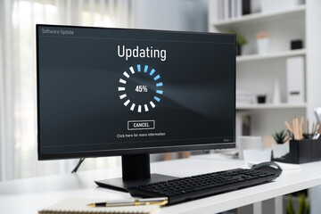 Software update on computer for brisk version of device software upgrade