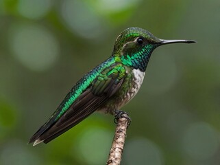 Obraz premium Honduran Emerald (Amazilia luciae) – A rare hummingbird endemic to Honduras.
