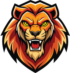Majestic Lion Head Mascot Logo with a Golden Mane for Strength and Leadership 