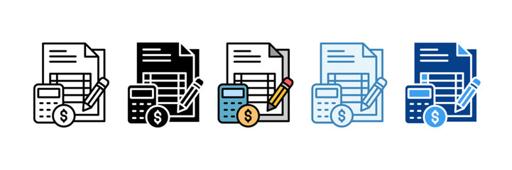 Accounting  Icon Set Multiple Style Collection