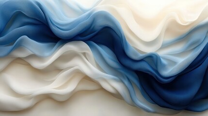 Obraz premium Fluid, flowing fabrics in soft blue and cream