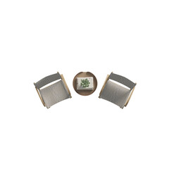 3D Outdoor chair set Top View. Set of outdoor furniture for floor plan interior design.	