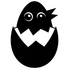 Vector illustration of a chick hatching from an egg