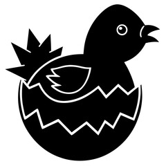 Vector illustration of a chick hatching from an egg