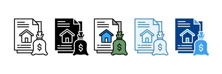 Mortgage  Icon Set Multiple Style Collection
