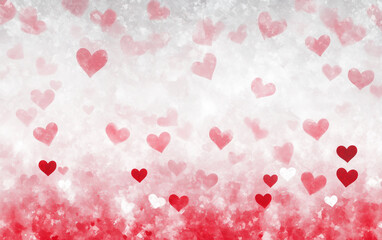 Obraz premium Watercolor Hearts Background for Valentine's Day, Love, Romance, and Wedding Designs