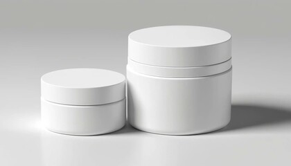Clipart 3D de mockup de produit cosmétique blanc sans texte, isolé sur fond blanc. Professionnel, business, épuré, simple, promotion, publicité, template.