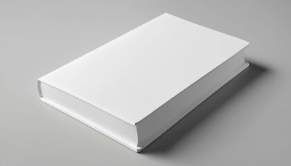 Clipart 3D de livre blanc fermé, mockup isolé sur fond blanc. Simple épuré lecture.