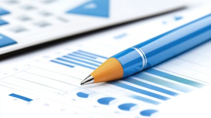 Closeup of pen and pencil on paper, tools for writing, drawing, creative expression