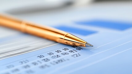 Pen on graph paper, visualizing data analysis, trends and strategic planning for effective business decisions