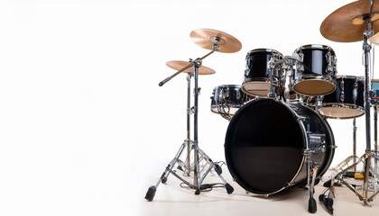 콘서트를 위한 밴드 장비가 놓여있는 이미지