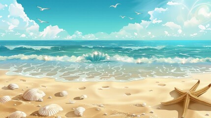 A beach sand scene with tall grass and beautiful sea background