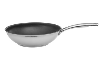 Frying pan close up isolated on a white background