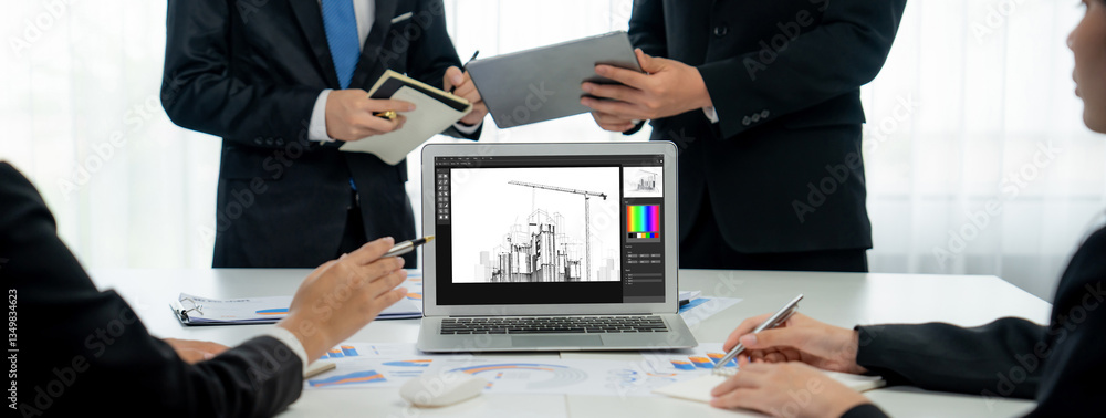 Poster architectural design brisk software application for architect business and professional designer