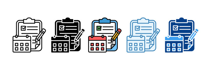 Project Schedule  Icon Set Multiple Style Collection