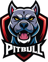 Fierce Pitbull Dog Head Vector Design