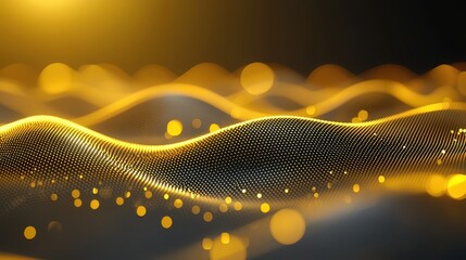 Golden abstract background with elegant dots and lines, luxury design texture 