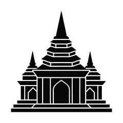 temple silhouette vector illustration