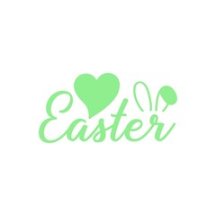 Easter typography clip art design on plain white transparent isolated background for card, shirt, hoodie, sweatshirt, apparel, tag, mug, icon, poster or badge