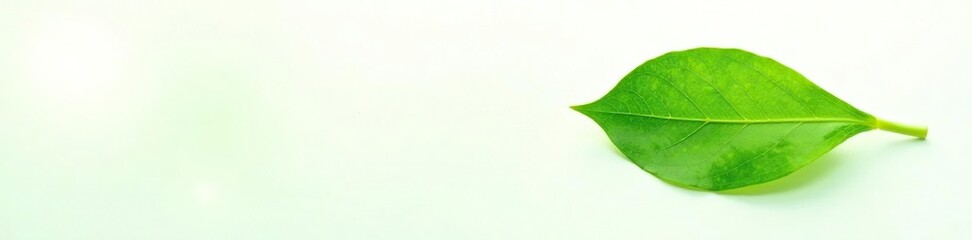 Obraz premium Delicate green leaf isolated on white background, plant, flora