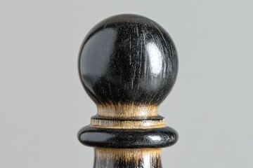 A closeup of a decorative black ball shaped object