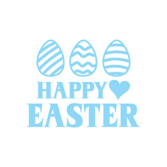 Happy Easter typography clip art design on plain white transparent isolated background for card, shirt, hoodie, sweatshirt, apparel, tag, mug, icon, poster or badge