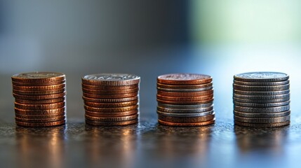 Financial Growth: Stacked Coins Representing Savings and Investment