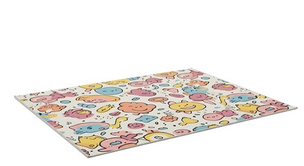 Colorful Kids' Play Mat with Cartoon Character Pattern for Children's Room