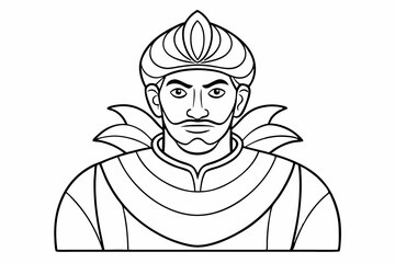 coloring page line art silhouette black vector